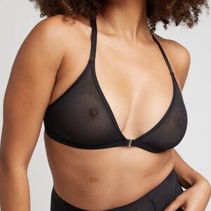 NEGATIVE Sieve Racerback Bra in Spark (sheer black with rainbow sparkles)NWT 102